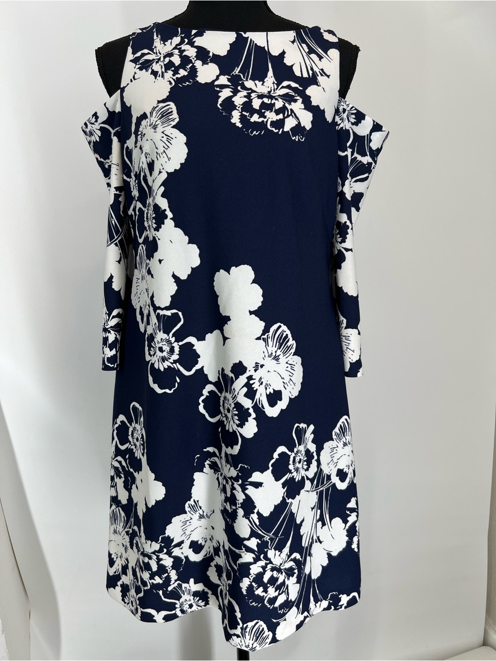 Eliza J Navy Blue‎ Dress with White Off Shoulder Dress